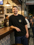 Camiseta Oversized Amor e Progresso Masculina Preto