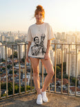 Camiseta Oversized Cafú Capitão do Penta Feminina Off-White