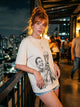 Camiseta Oversized Cafú Capitão do Penta Feminina Off-White