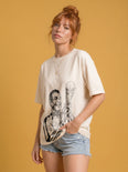 Camiseta Oversized Cafú Capitão do Penta Feminina Off-White