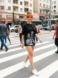Camiseta Oversized Cafú Capitão do Penta Feminina Preto