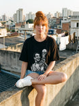 Camiseta Oversized Cafú Capitão do Penta Feminina Preto