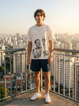 Camiseta Oversized Cafú Capitão do Penta Masculina Off-White