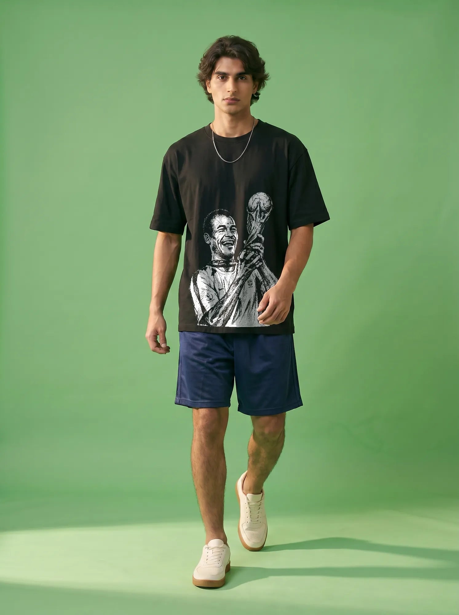 Camiseta Oversized Cafú Capitão do Penta Masculina Preto