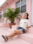 Camiseta Oversized Greetings from Vice City Leonida Feminina Off-White
