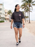 Camiseta Oversized Greetings from Vice City Leonida Feminina Preto