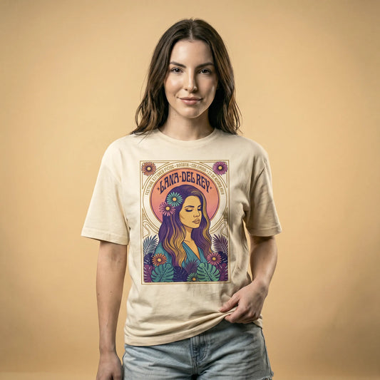 Camiseta Oversized Lana Del Rey Feminina Off-White
