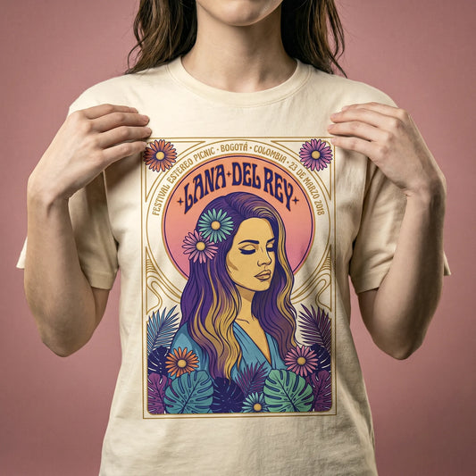 Camiseta Oversized Lana Del Rey Feminina Off-White