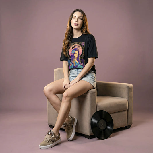 Camiseta Oversized Lana Del Rey Feminina Preto