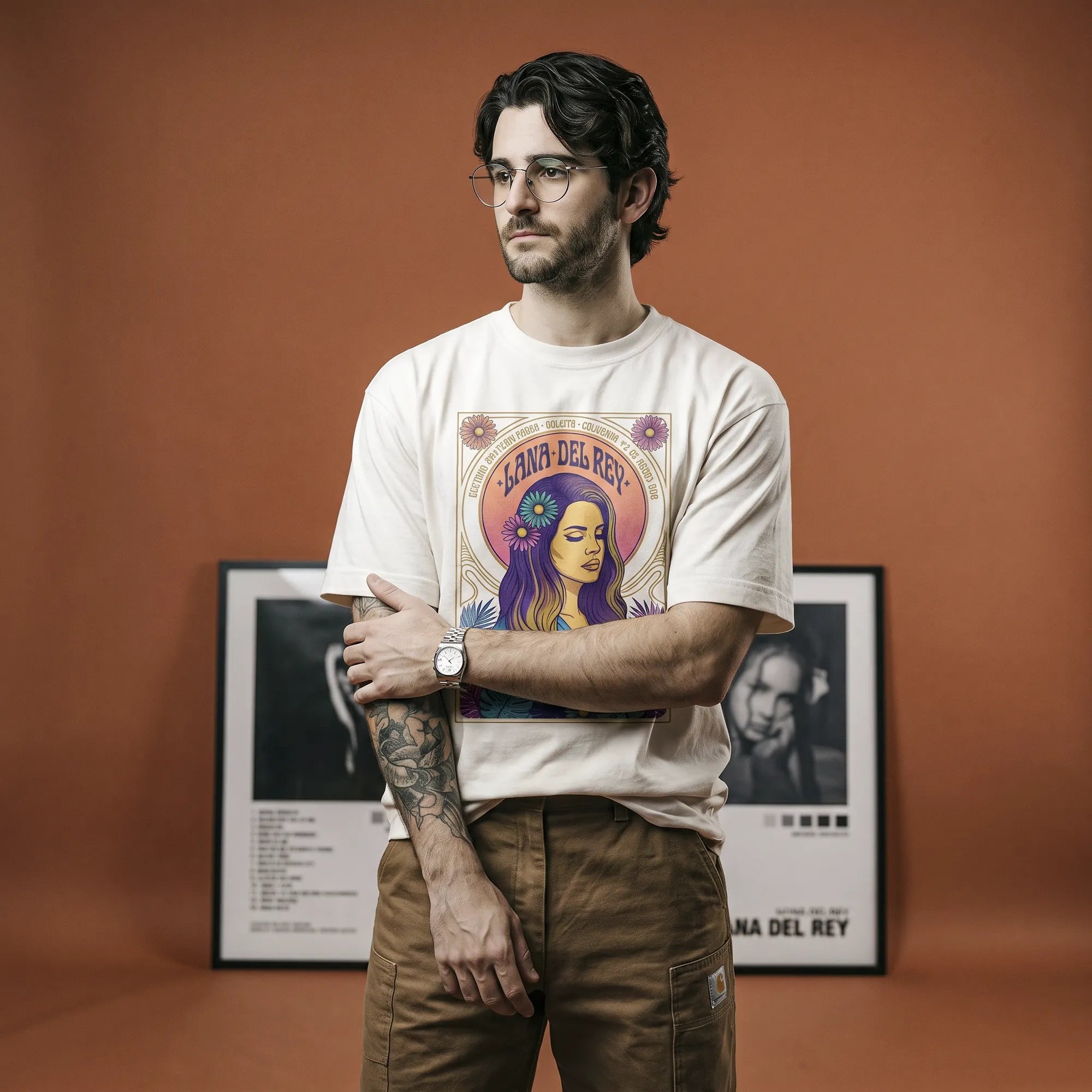 Camiseta Oversized Lana Del Rey Masculina Off-White