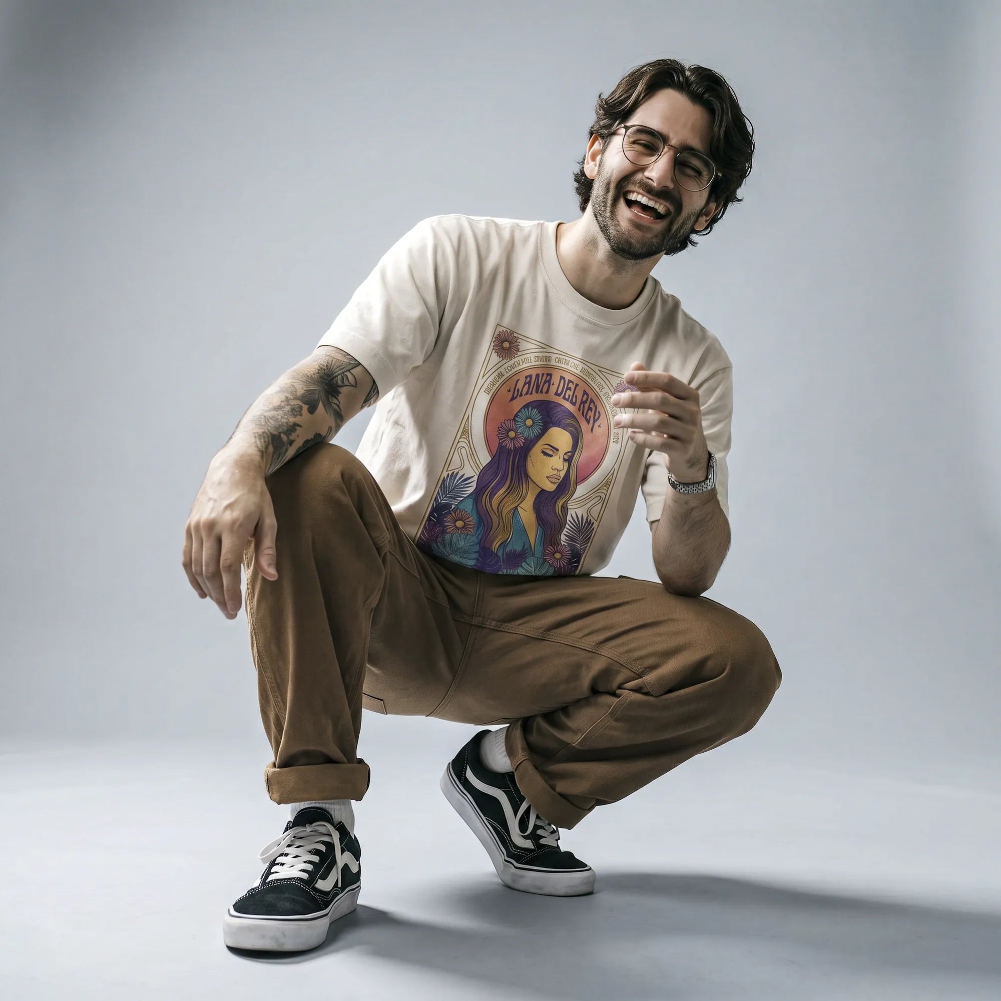 Camiseta Oversized Lana Del Rey Masculina Off-White