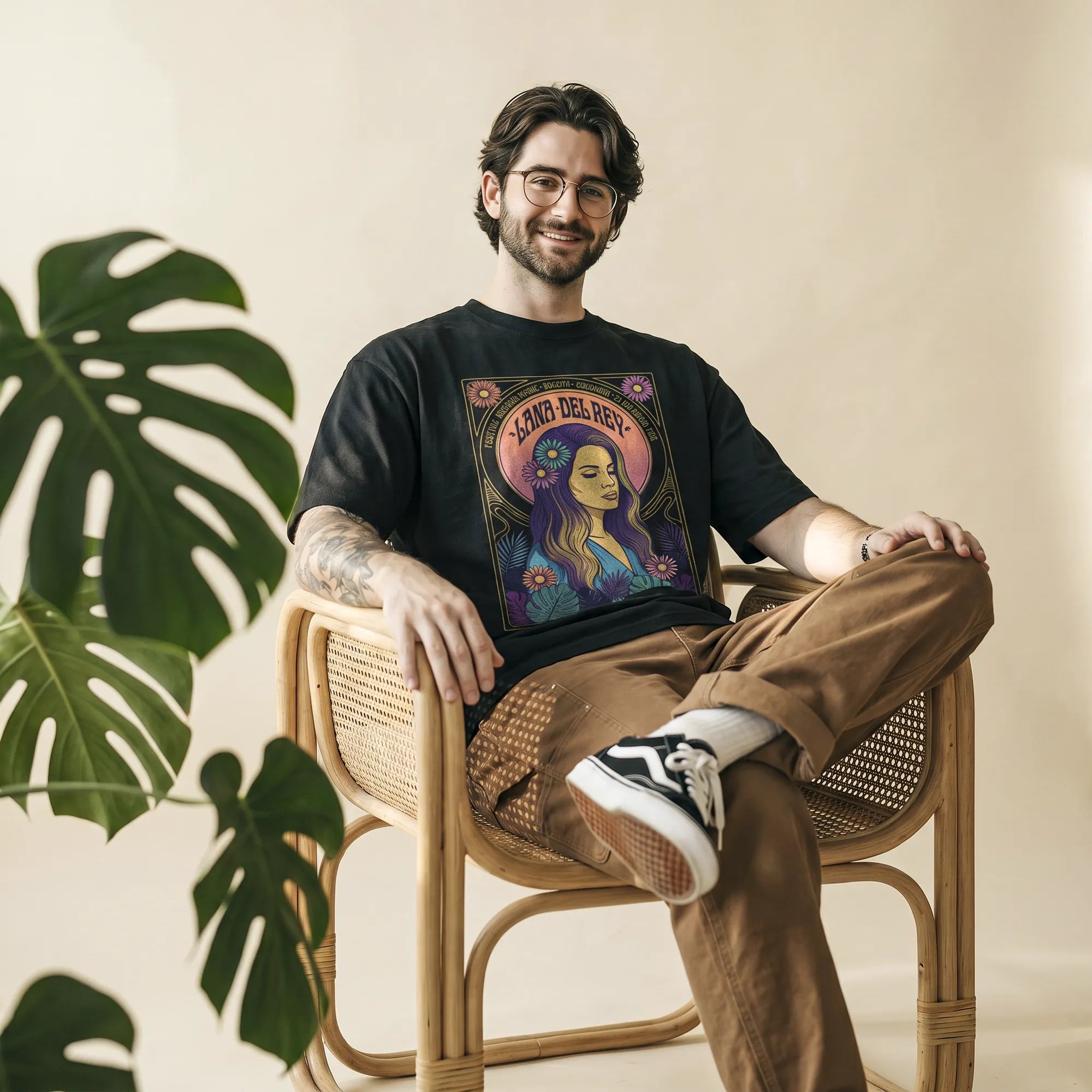 Camiseta Oversized Lana Del Rey Masculina Preto