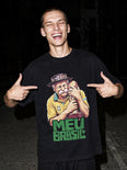 Camiseta Oversized Meu Brasil Masculina Preto