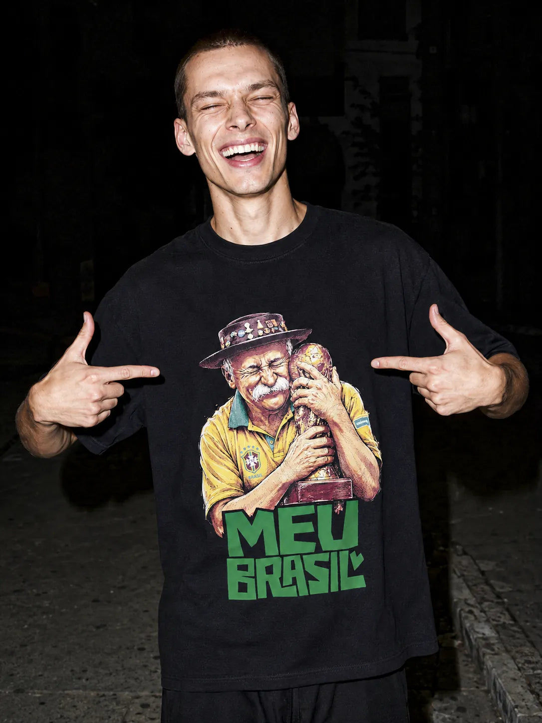 Camiseta Oversized Meu Brasil Masculina Preto