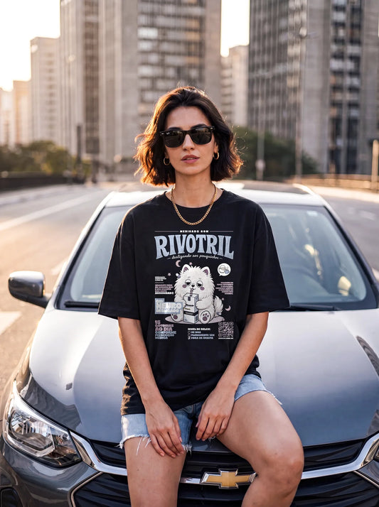 Camiseta Oversized Neurodesligado Feminina Preto