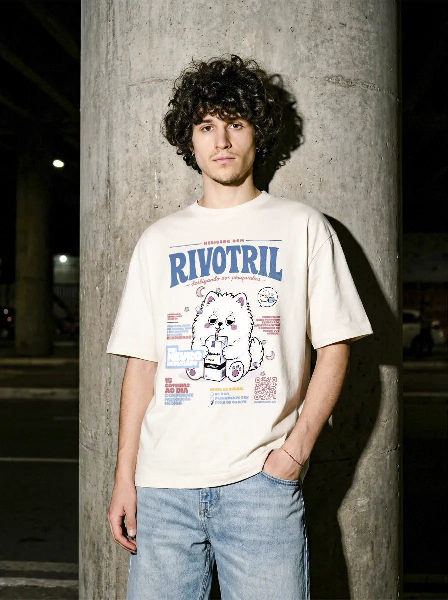 Camiseta Oversized Neurodesligado Masculina Off-White