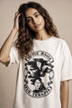 Camiseta Oversized No Fue Magia, Fue Terapia Feminina Off-White