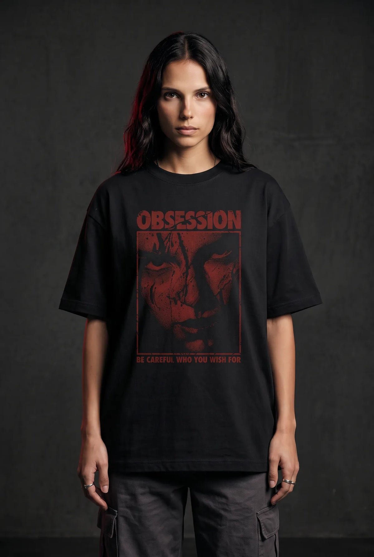 Camiseta Oversized Obsession Feminina Preto