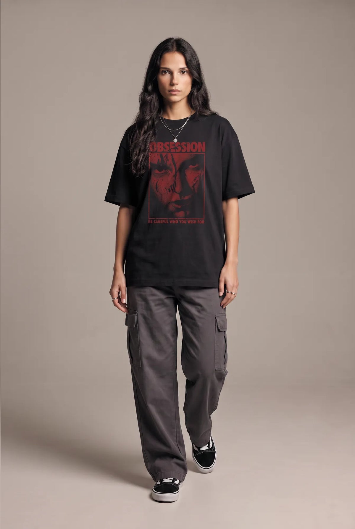 Camiseta Oversized Obsession Feminina Preto