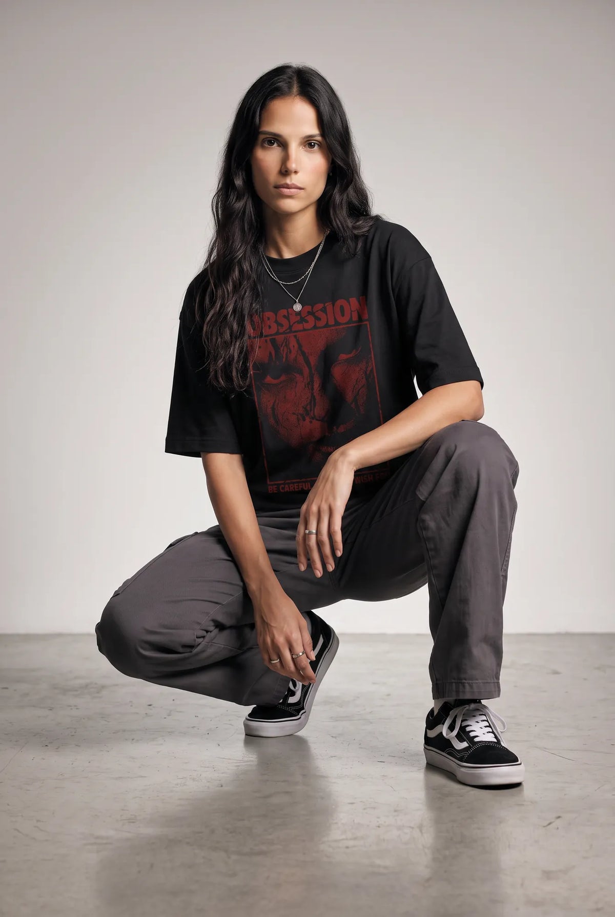 Camiseta Oversized Obsession Feminina Preto