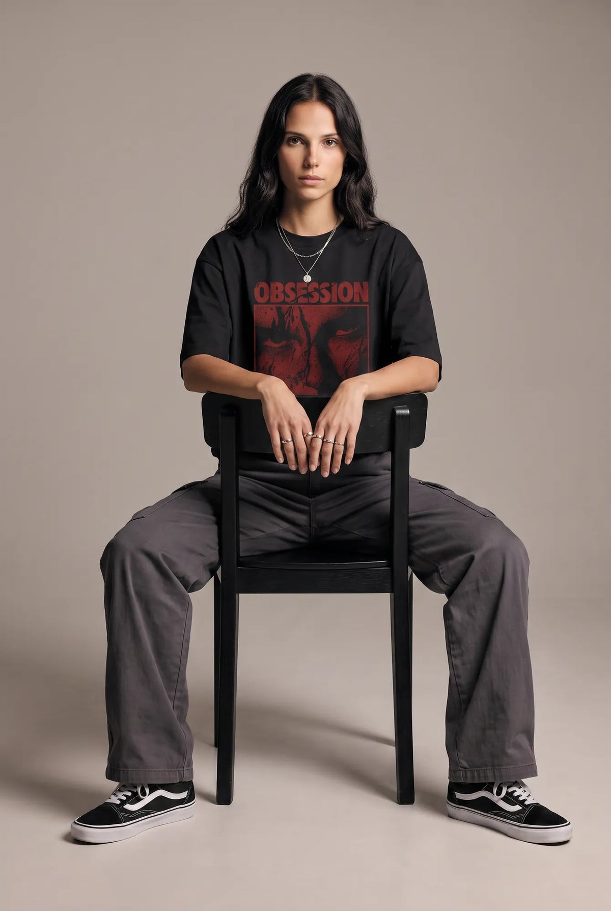 Camiseta Oversized Obsession Feminina Preto