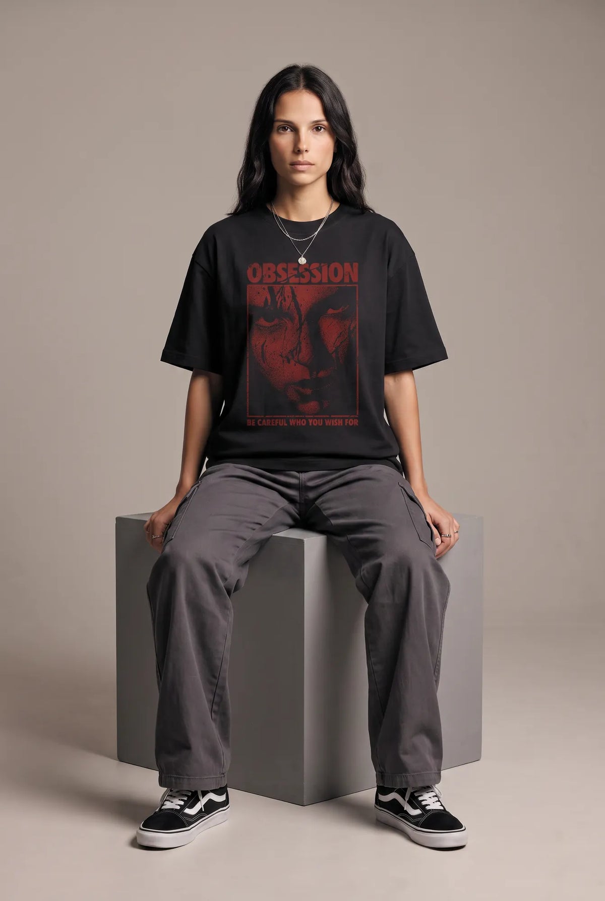 Camiseta Oversized Obsession Feminina Preto
