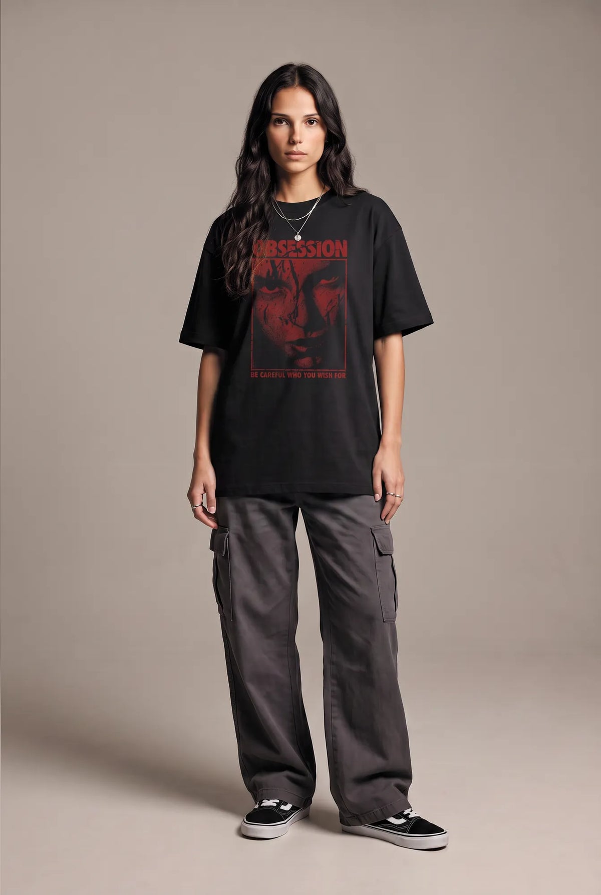 Camiseta Oversized Obsession Feminina Preto