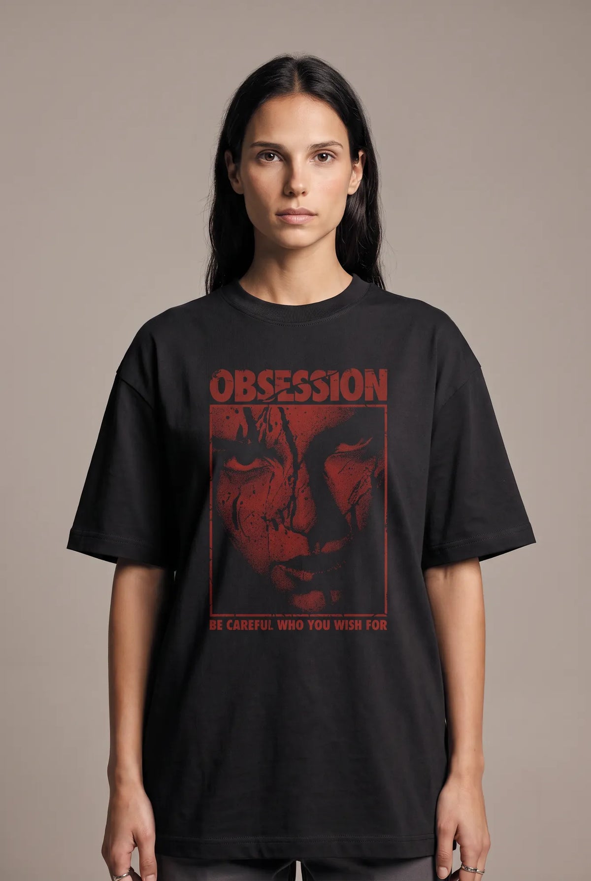 Camiseta Oversized Obsession Feminina Preto