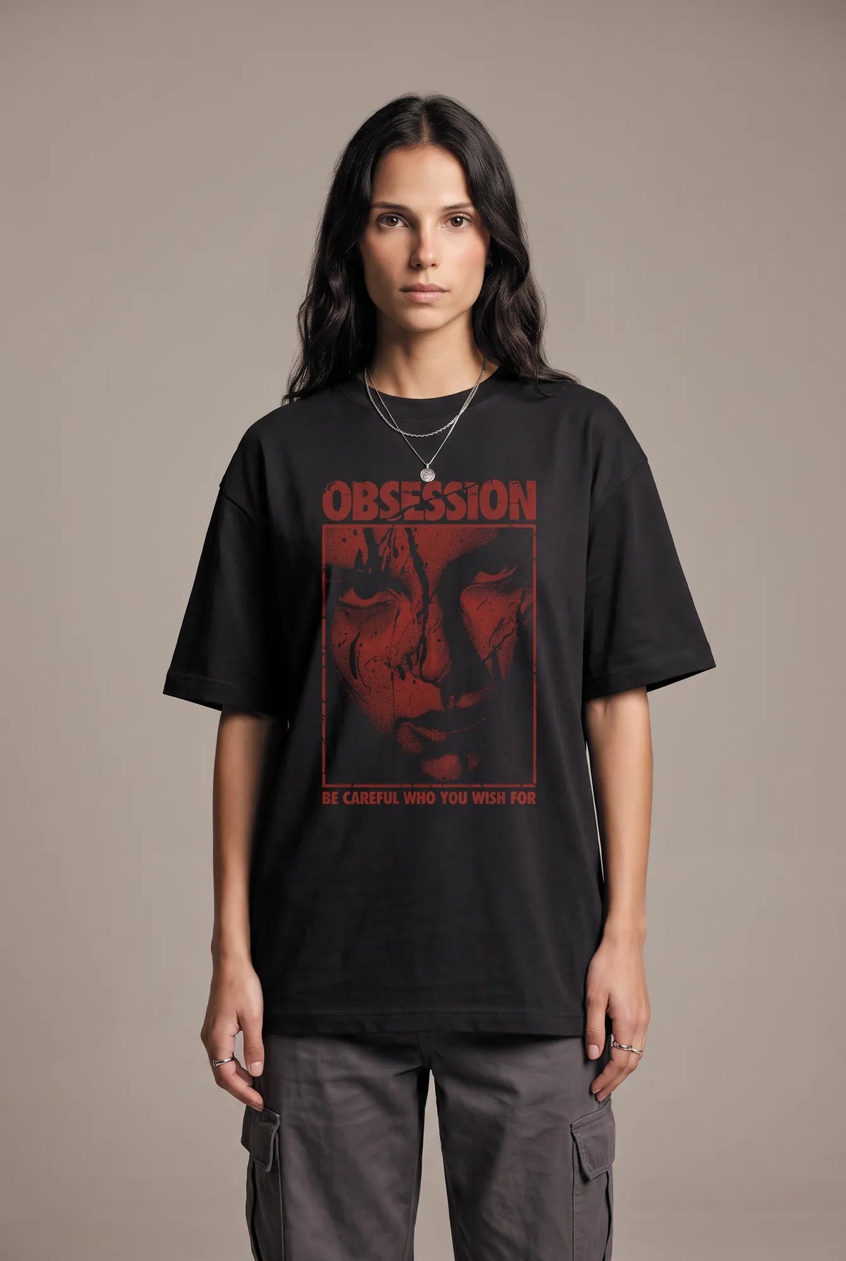 Camiseta Oversized Obsession Feminina Preto