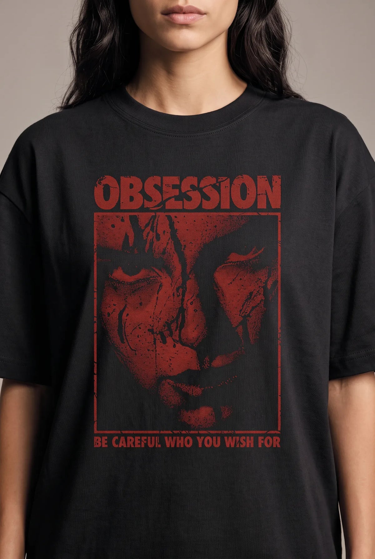 Camiseta Oversized Obsession Feminina Preto