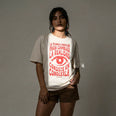 Camiseta Oversized Para Cambiar la Realidad Feminina Off-White