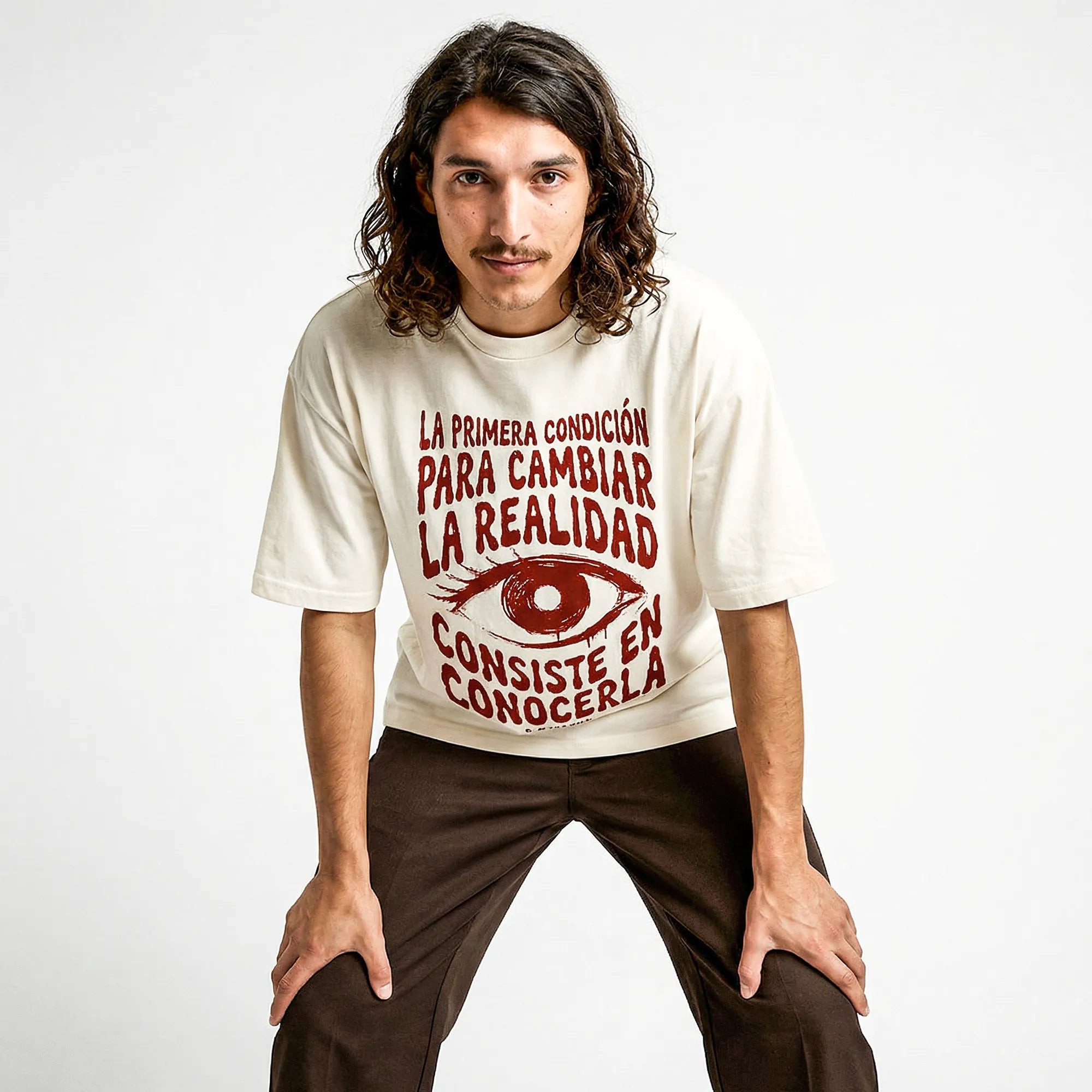 Camiseta Oversized Para Cambiar la Realidad Masculina Off-White