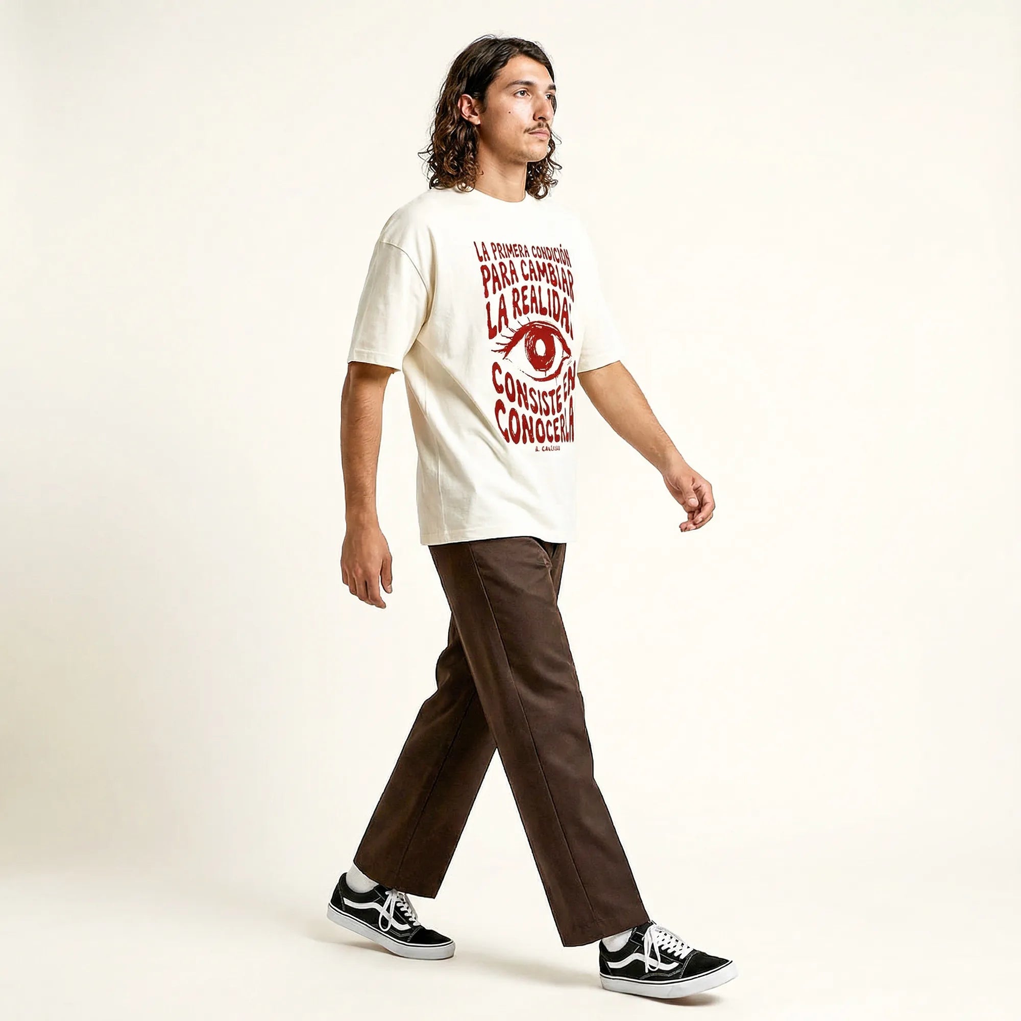 Camiseta Oversized Para Cambiar la Realidad Masculina Off-White