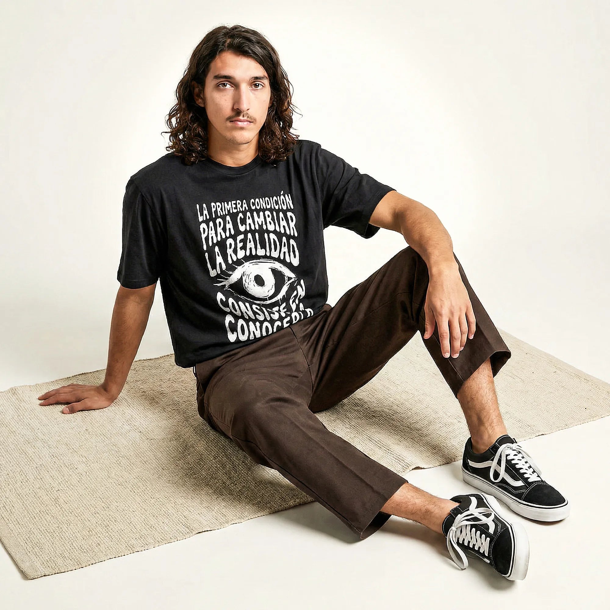Camiseta Oversized Para Cambiar la Realidad Masculina Preto