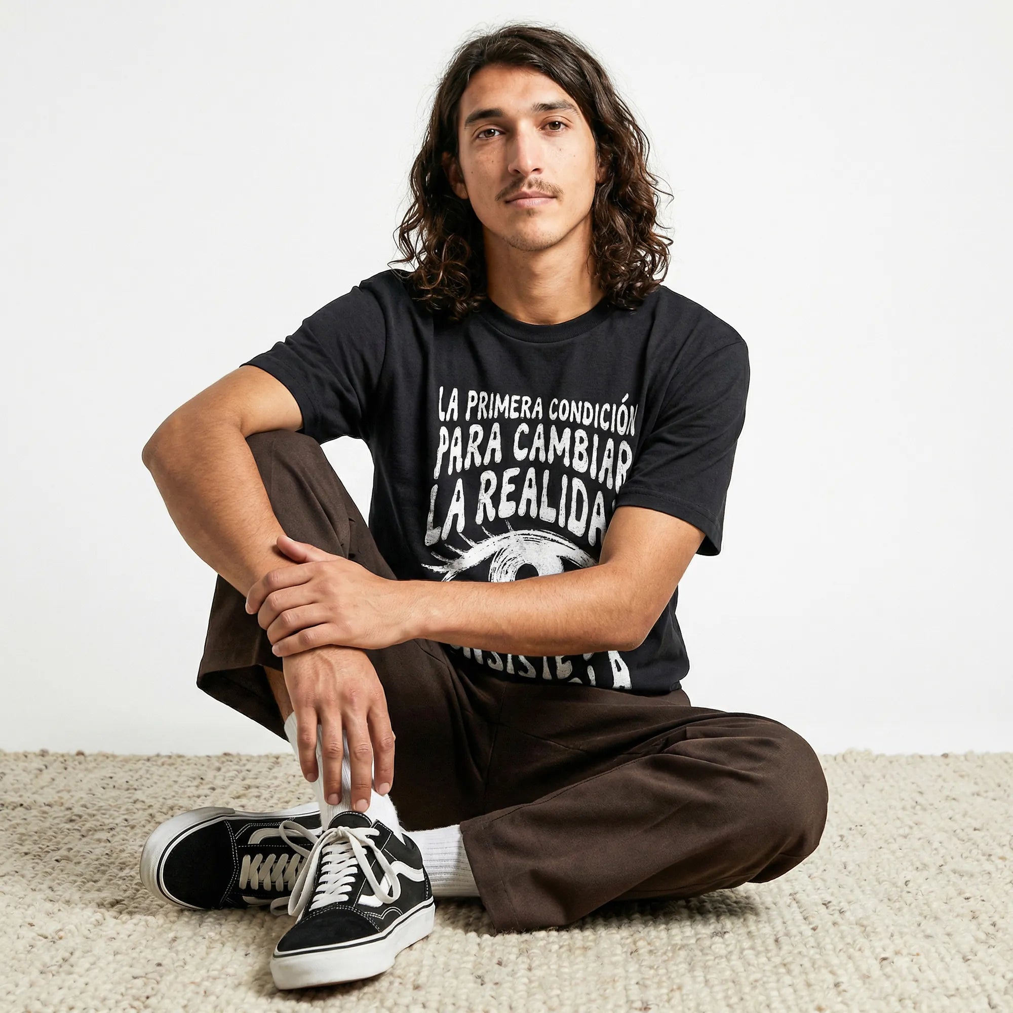 Camiseta Oversized Para Cambiar la Realidad Masculina Preto