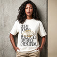 Camiseta Oversized Quem Domina a Percepção, Controla o Resultado Feminina Off-White