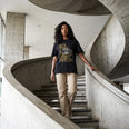 Camiseta Oversized Quem Domina a Percepção, Controla o Resultado Feminina Preto