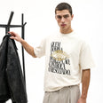 Camiseta Oversized Quem Domina a Percepção, Controla o Resultado Masculina Off-White