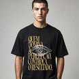 Camiseta Oversized Quem Domina a Percepção, Controla o Resultado Masculina Preto