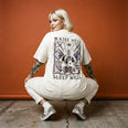 Camiseta Oversized Raise Hell Sleep Well Feminina Off-White