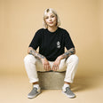 Camiseta Oversized Raise Hell Sleep Well Feminina Preto
