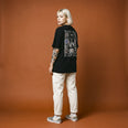 Camiseta Oversized Raise Hell Sleep Well Feminina Preto