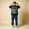 Camiseta Oversized Raise Hell Sleep Well Masculina Preto