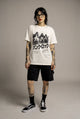 Camiseta Oversized Ramones Feminina Off-White