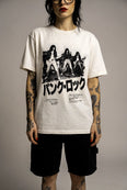 Camiseta Oversized Ramones Feminina Off-White