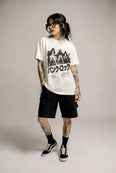 Camiseta Oversized Ramones Feminina Off-White