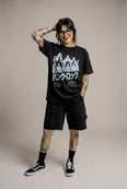 Camiseta Oversized Ramones Feminina Preto