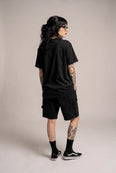 Camiseta Oversized Ramones Feminina Preto
