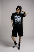 Camiseta Oversized Ramones Feminina Preto