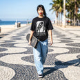 Camiseta Oversized Stay Positive Feminina Preto
